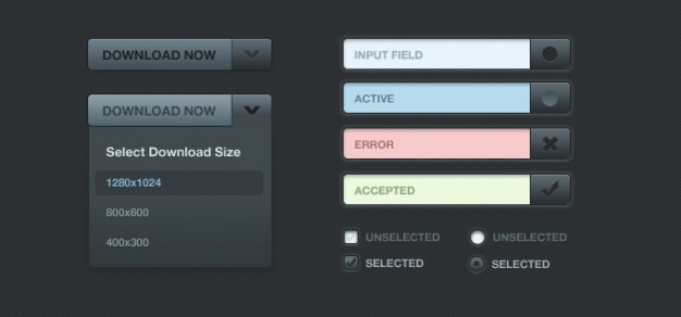 dark sexy ui for  download with drop down radio button