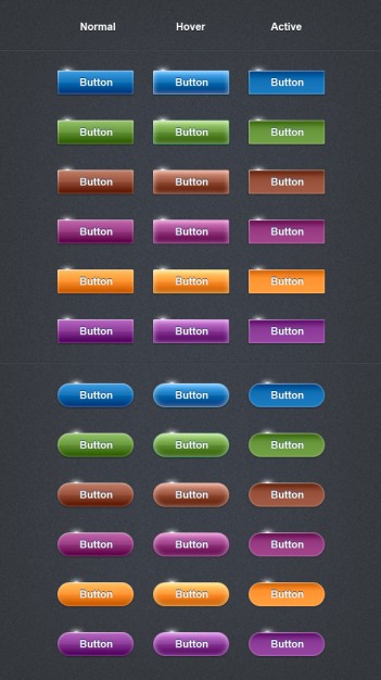 delicate three status web button icons layered material
