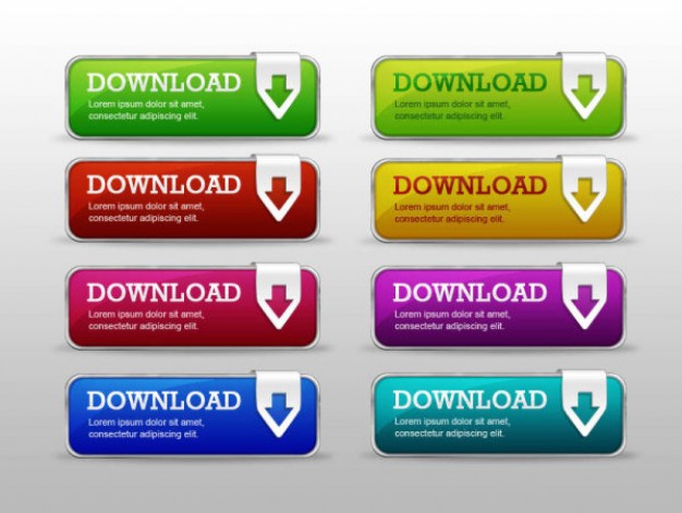 download button layered material with Arrow in different color style