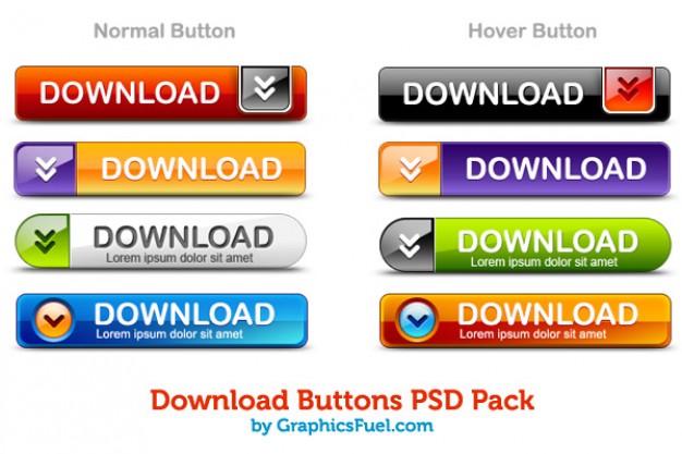 download buttons pack with different color background
