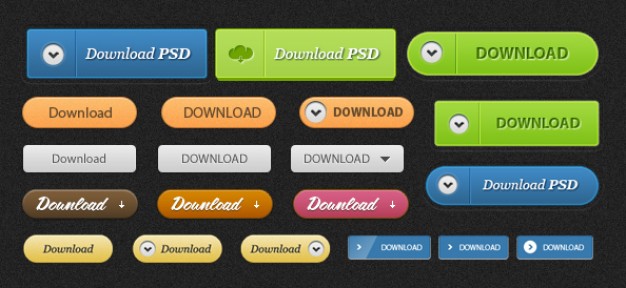 download buttons with different fonts and color