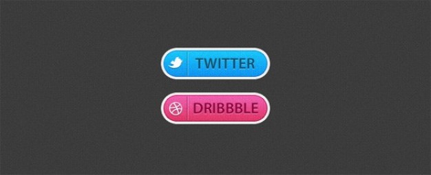 dribbble buttons with textured twitter