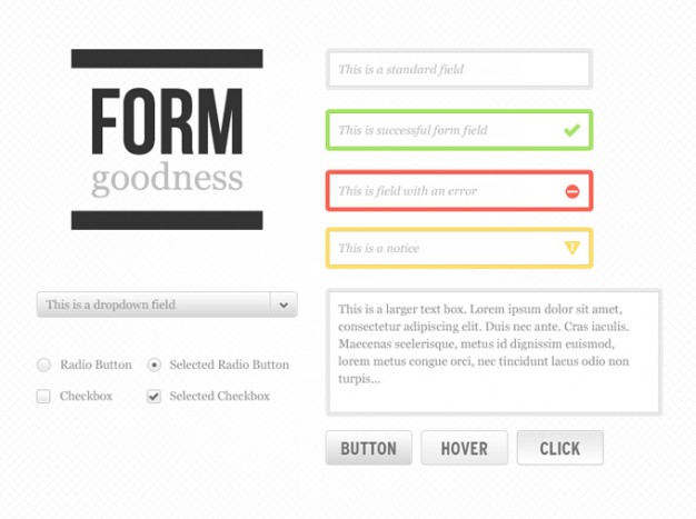 form goodness kit with form button radio etc elements