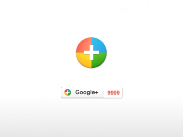 google plus icon design made of yellow green blue pink cirle