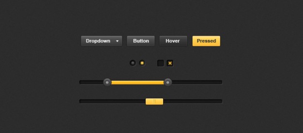 grey and yellow ui kit with yellow control shade