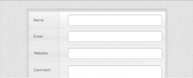 grey comment form with name email website comment lable