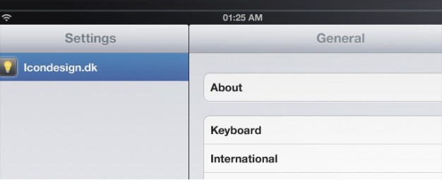 ipad application interface with grey and blue style