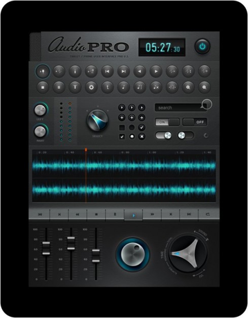 ipad music application software interface design material