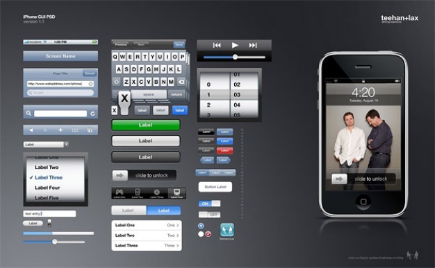 iphone gui fine layered material for app design