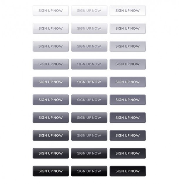 light to dark web ui buttons pack with sign up now