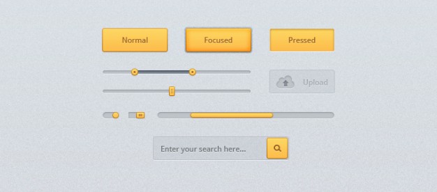 mini web ui set with yellow background