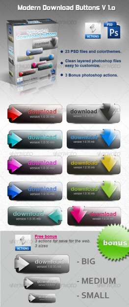 modern buttons with download files button