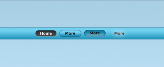 navigational interface and button set in blue with all states