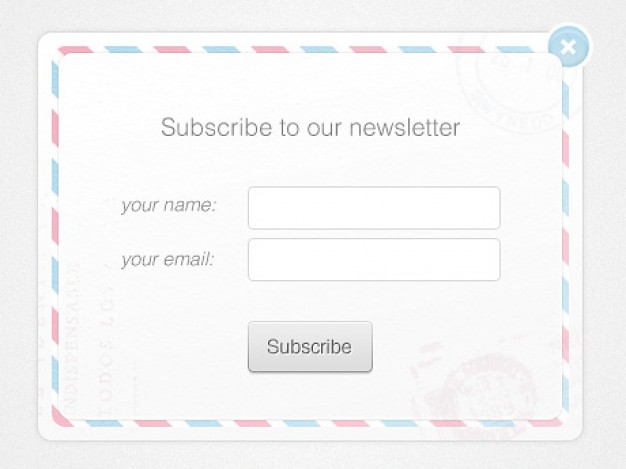 newsletter form template design with button input title