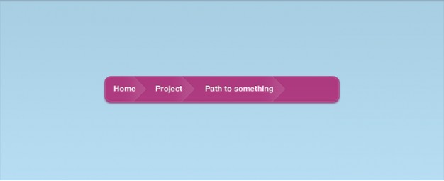 pink vibrant breadcrumb menu navigation interface for web design