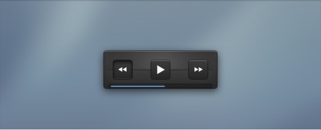 playback controls with dark blue background