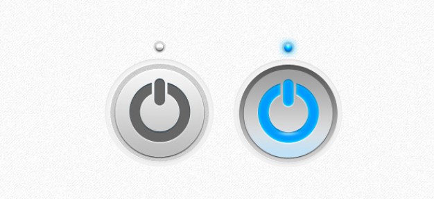 power button template with grey and blue states