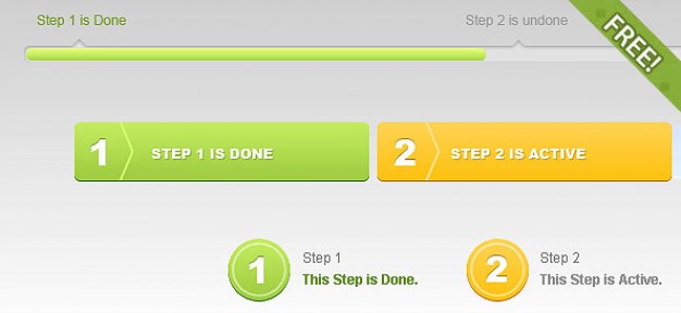 progress tracker bars with two sytle in green and yellow