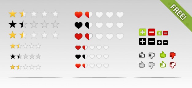rating elements and icons psd icon with heart and star figure