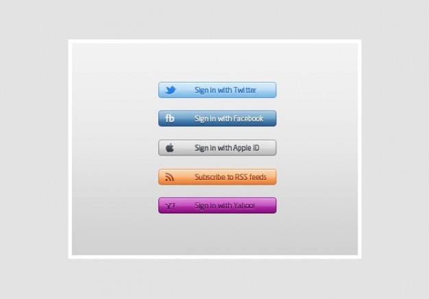 resourceful login buttons set like facebook google apple id