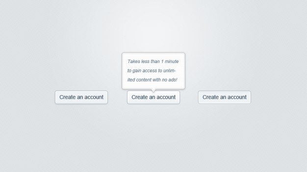 sign up slick buttons with tooltip