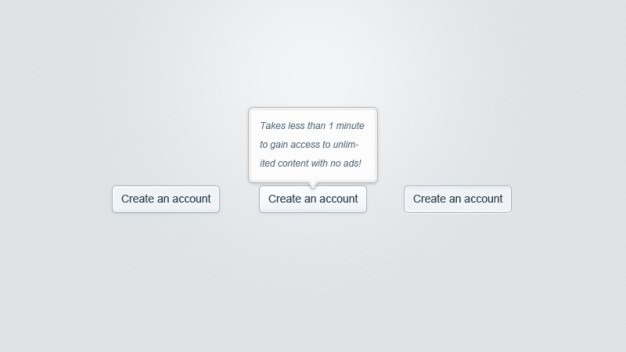 sign up slick buttons with tooltip