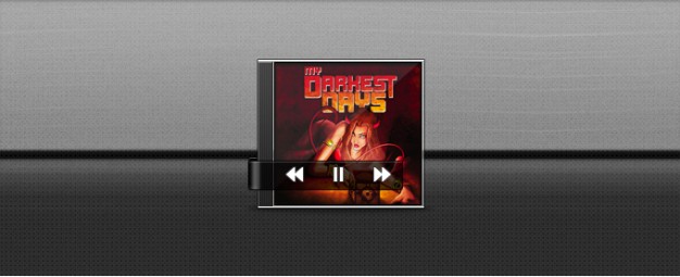 simple music player with album cover over grey background