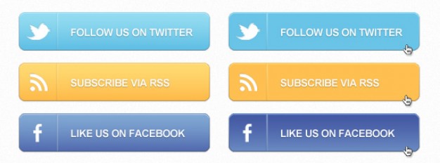 social callout buttons like facebook twitter rss