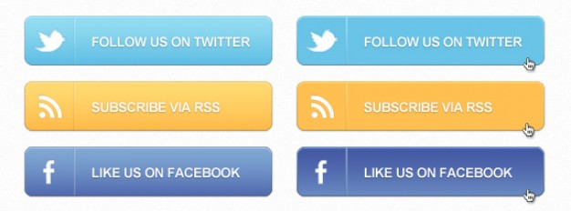 social callout buttons like facebook twitter rss