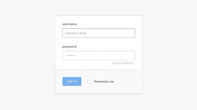 stacked login form in clear style