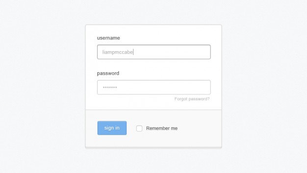 stacked login form in clear style