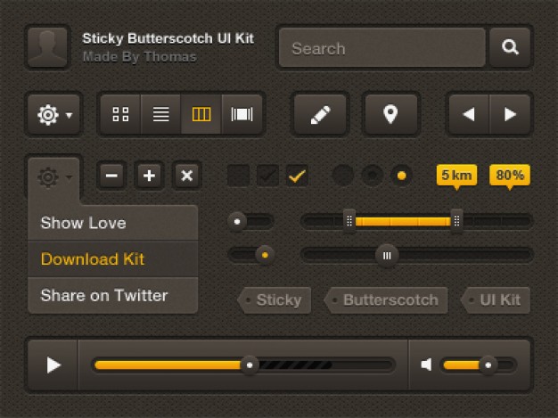 sticky butterscotch kit in dark style