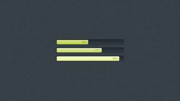 subtle progress bar with green yellow progress