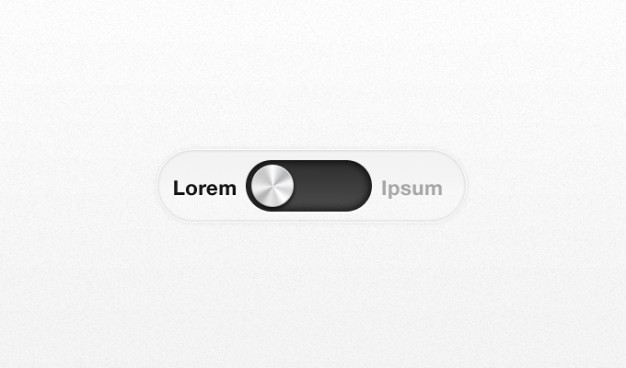 toggle switch in black and white metal style