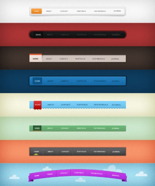 web navigation design layered material including Icon Button Page Navigation