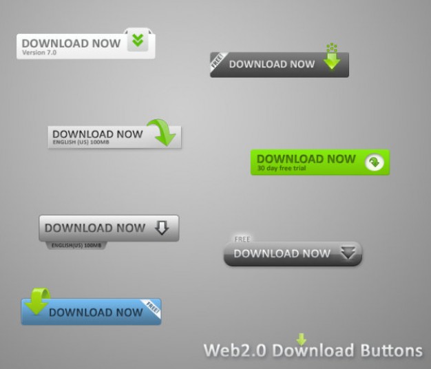 web page button material with download now sign