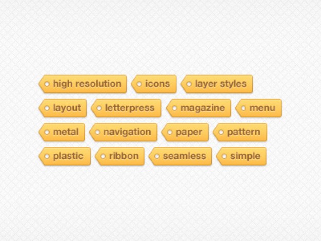 yellow tag cloud tips design