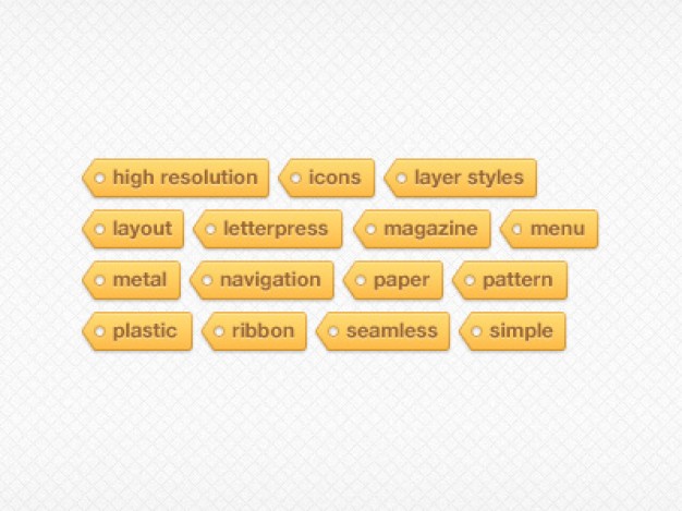yellow tag cloud tips design