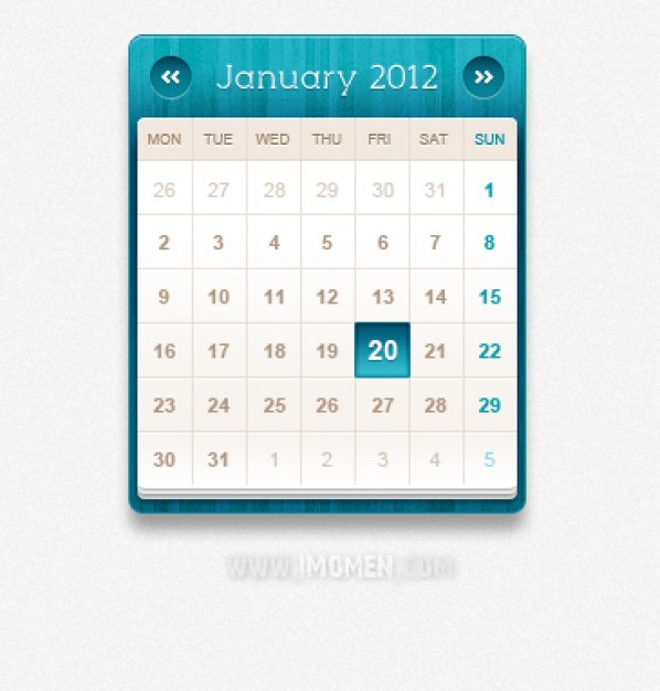 calendar with blue top and border material