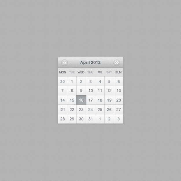 calender layered material for web design