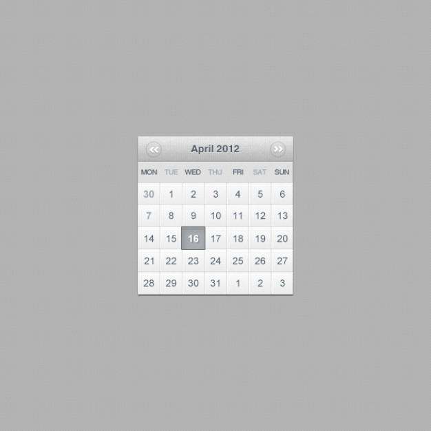 calender layered material for web design