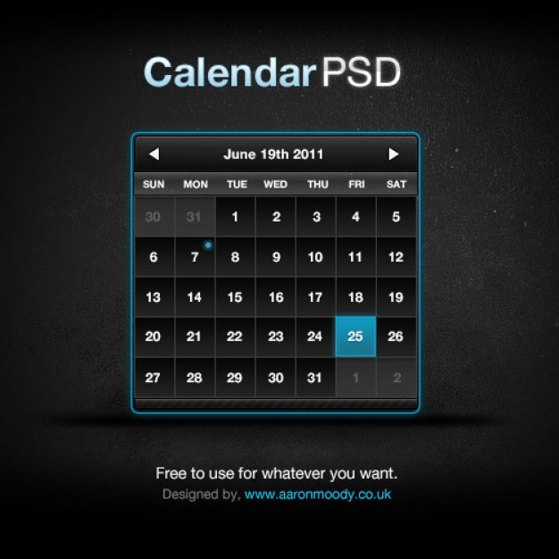 Decoration calendar in dark style