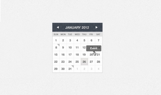 differents colors calendar interface collection