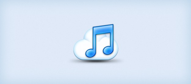 music cloud icon over light blue background