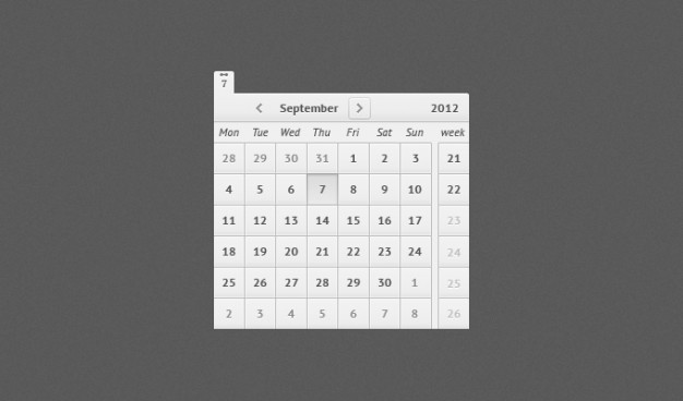 simple clean calendar in plane style