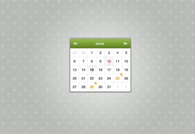 small sexy month calendar widget over elegant gray background