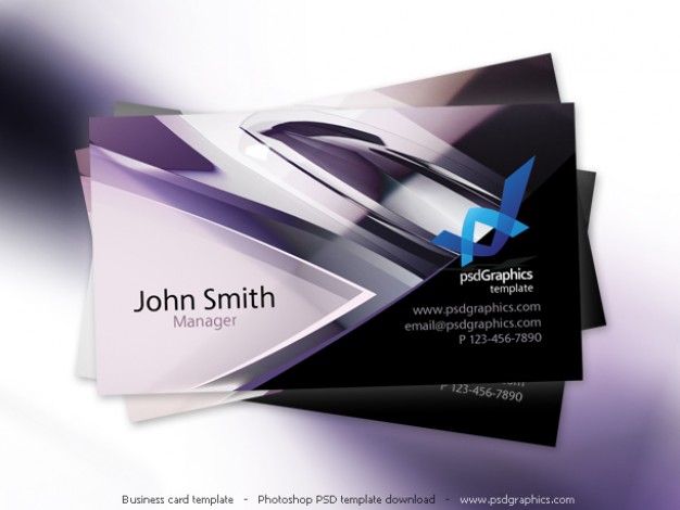 abstract purple tech design business card template