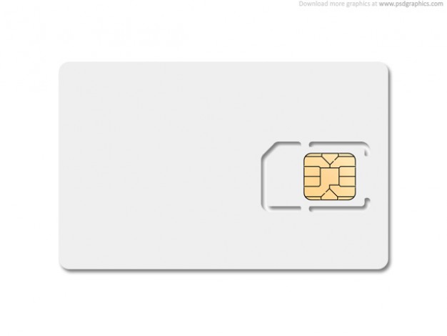 blank sim card with white background
