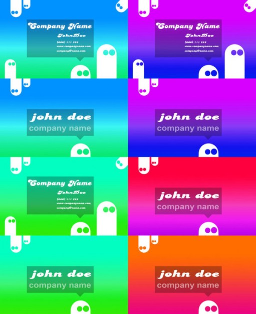 business card template layered material in colorful