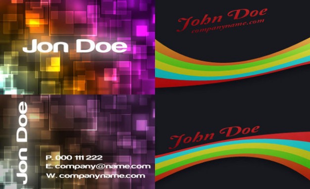 business card template layered material in coloured glaze style